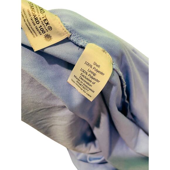 LC Lauren Conrad Floral Pleated Empire Waist Chiffon V Neck Midi Dress Blue 3X - Picture 4 of 12